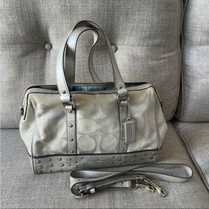 Coach 2009 Signature Metallic Studded Satchel VINTAGE